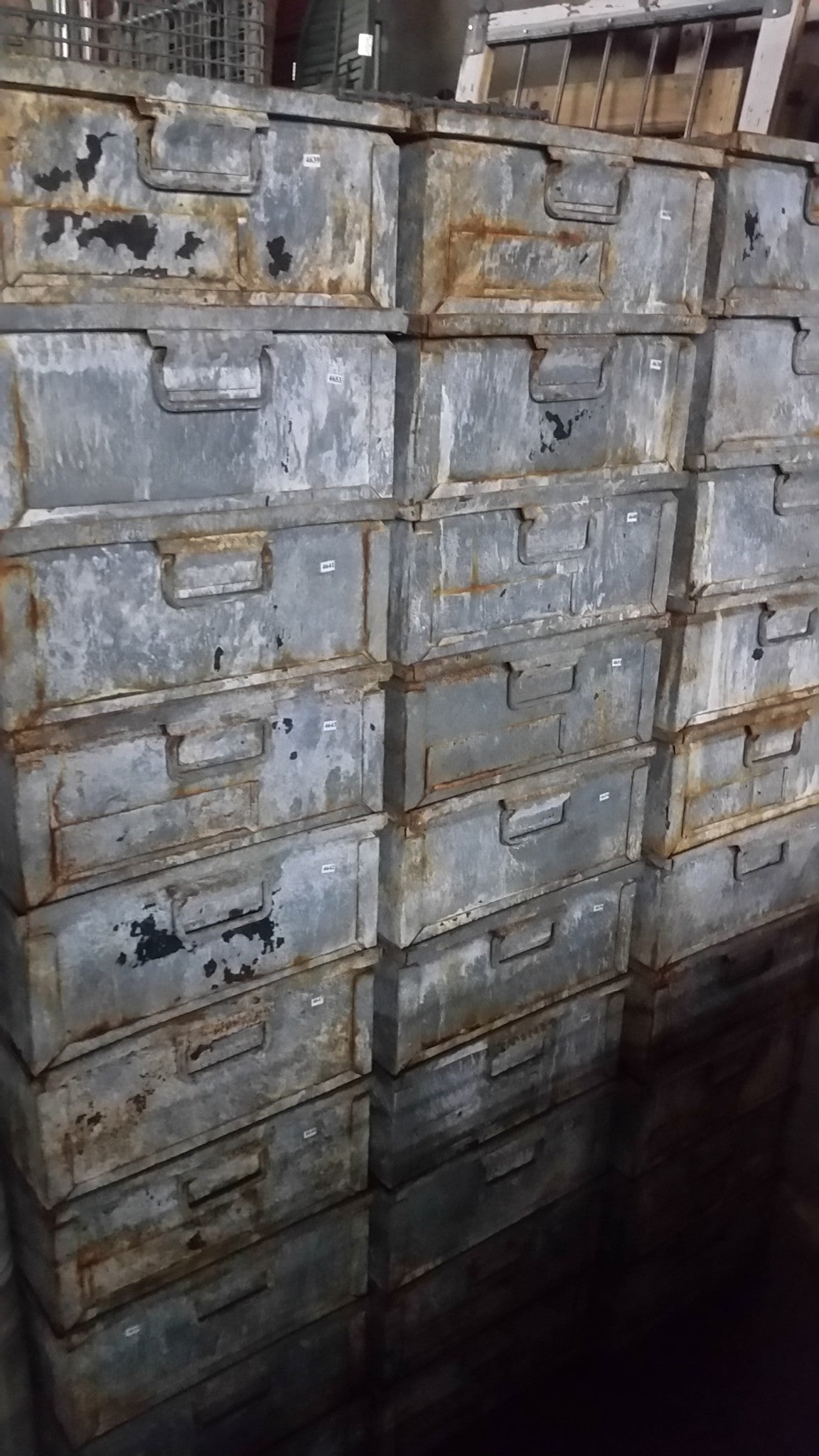 Industrial Stackable Metal Container – Antiquities Warehouse