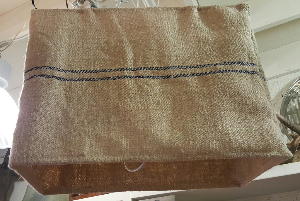 Square French Grain Sack Lamp Shade Antiquities Warehouse