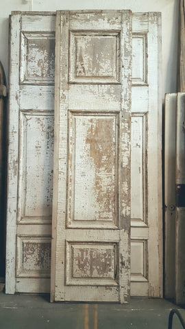 3 Panel Single White Antique Door