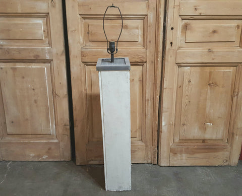 Repurposed White Rectangular Column Floor Lamp / Light