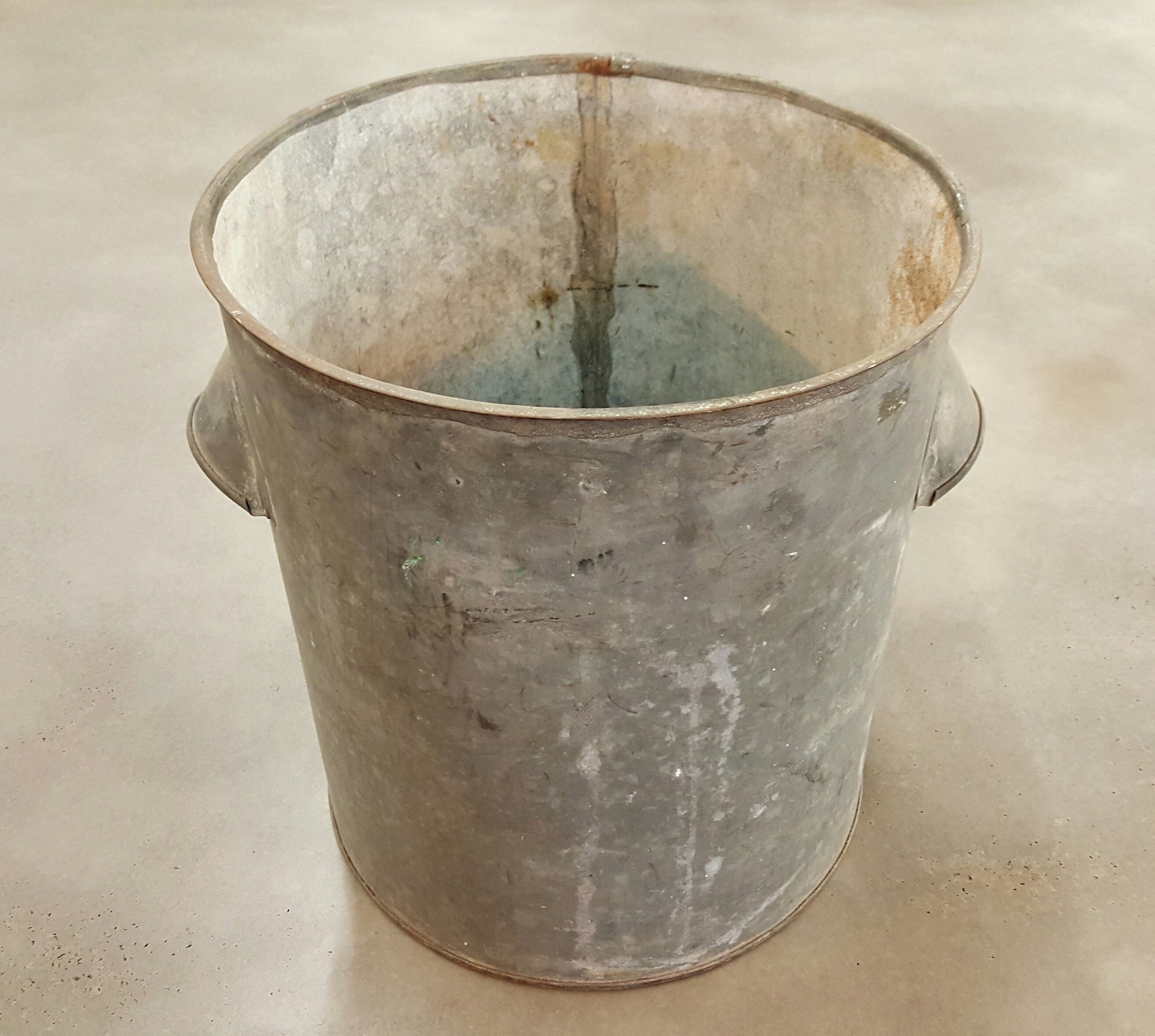 Large Galvanized Metal Container with Handles on Top and Sides –  Antiquities Warehouse