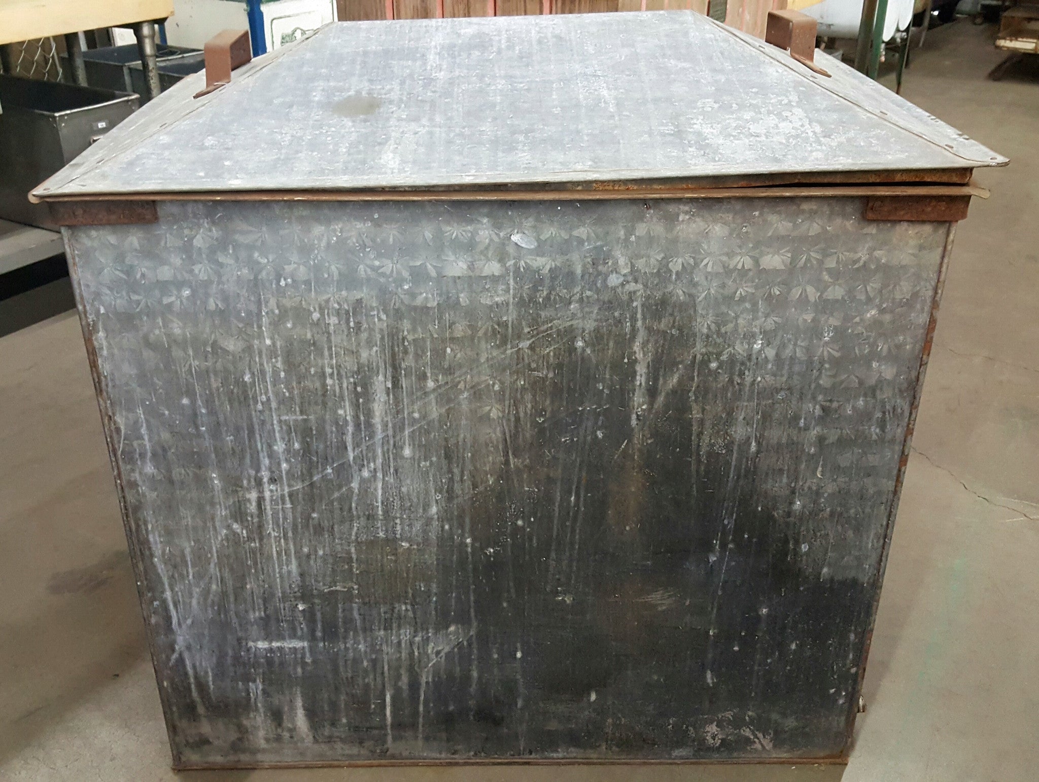 Large Galvanized Metal Container with Handles on Top and Sides ...
