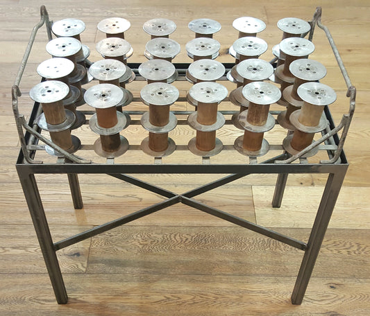 Repurposed Industrial Spool Top Side Table