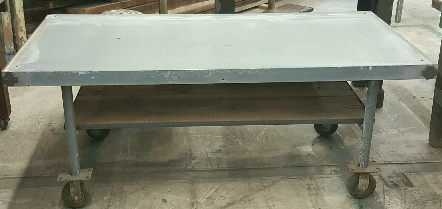 Industrial Table with Galvanized Top