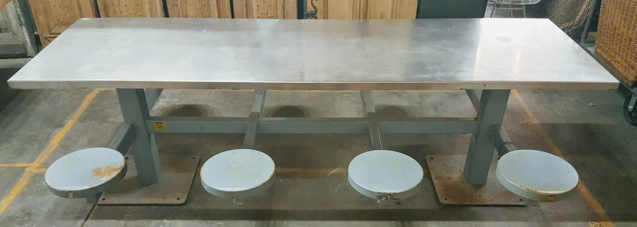 Stainless steel dining discount table 8 seater