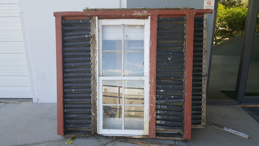 Rectangle 8 Pane Double Hung Windows with Shutters
