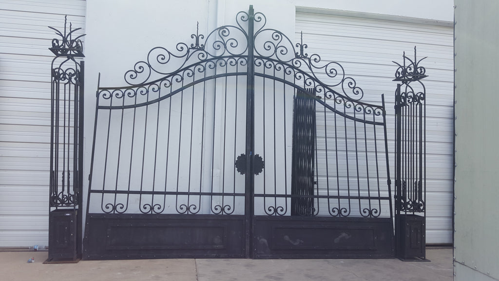 Set of Iron Scrollwork Driveway Gates