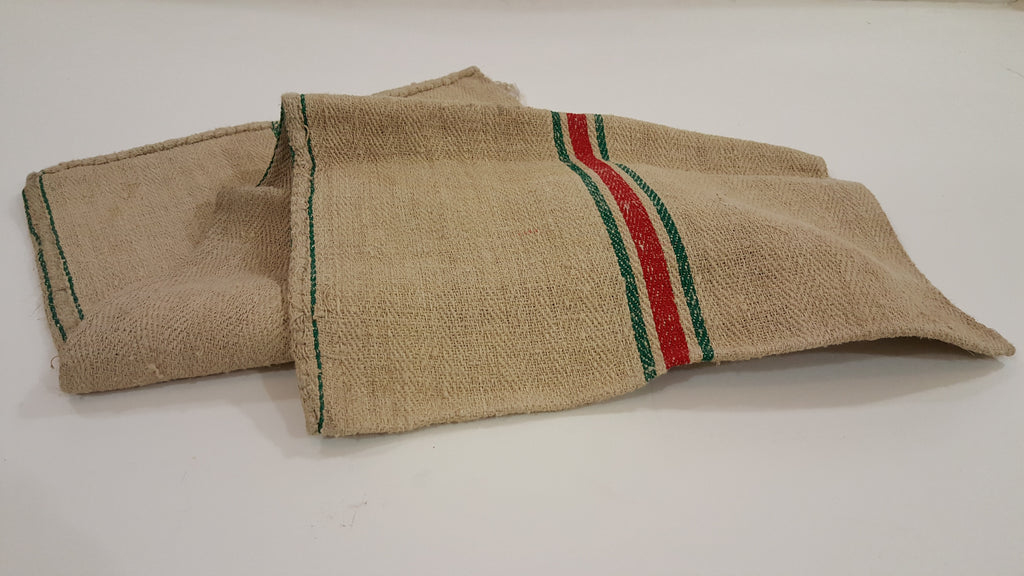 Red & Green Striped French Grain Sack Body Pillowcase