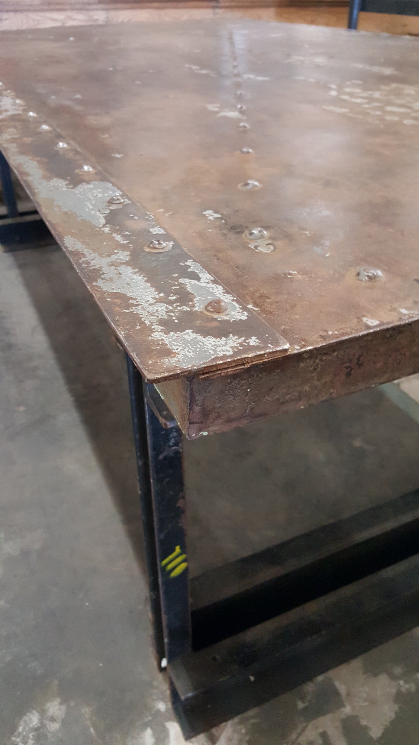 Salvaged Train Car Metal Industrial Table