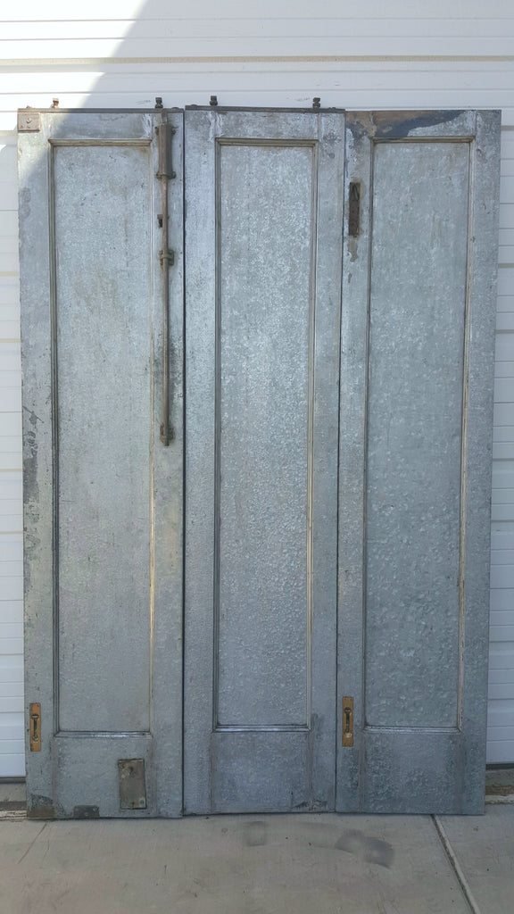 Set of 3 Industrial Metal Elevator Doors