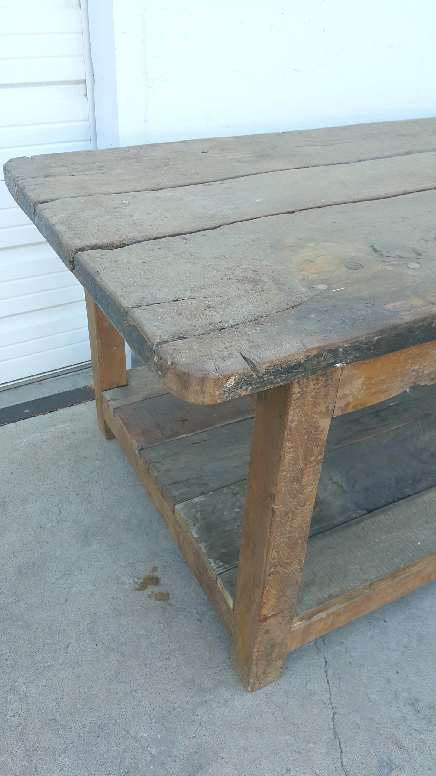 Antique Wood Island Work Table