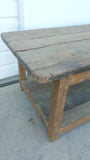 Antique Wood Island Work Table
