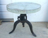 Riveted Zinc Adjustable Crank Side Table