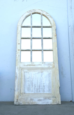 12 Pane Antique Arched Mirrored Door