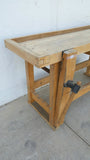 Antique Wood Work Table w. Vise