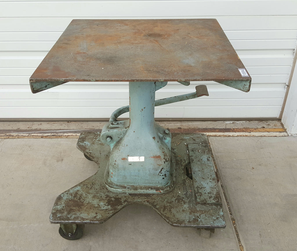 Green Industrial Adjustable Height Table Base