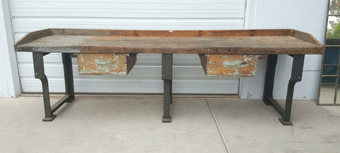 2 Drawer French Industrial Work Table
