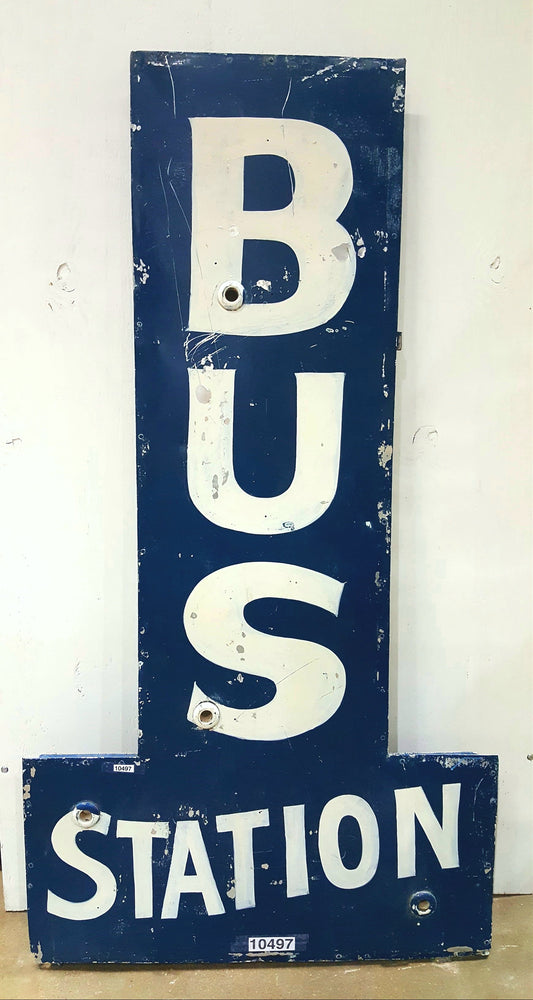 Bus Station Metal Sign