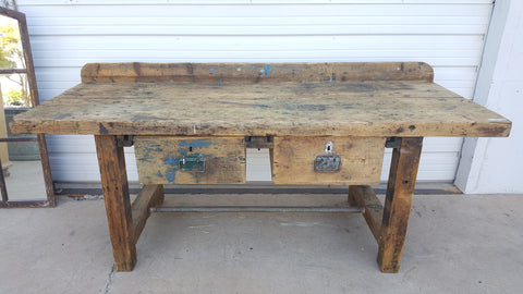 2 Drawer Antique Wood Work Table, c.1880 France