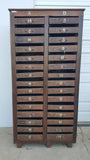 30 Drawer Antique Wood Printers Cabinet