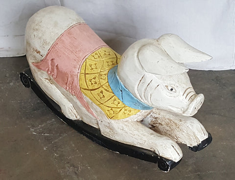 Children's Wooden Rocking Pig