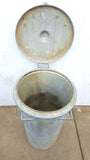 Industrial Large Zinc Trash Can with Lid (Container)