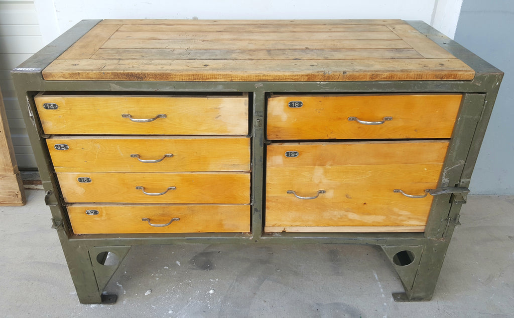 Antique French Industrial Sideboard c.1930