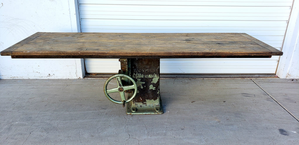 Industrial Table with Wood Top
