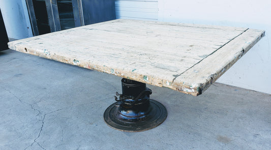 Table with Industrial Hydraulic Base
