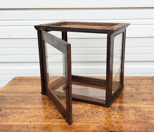 Small Antique Oak Display Cabinet