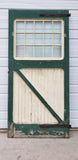 Pair of 15 Lite White & Green Antique Carriage/Barn Doors