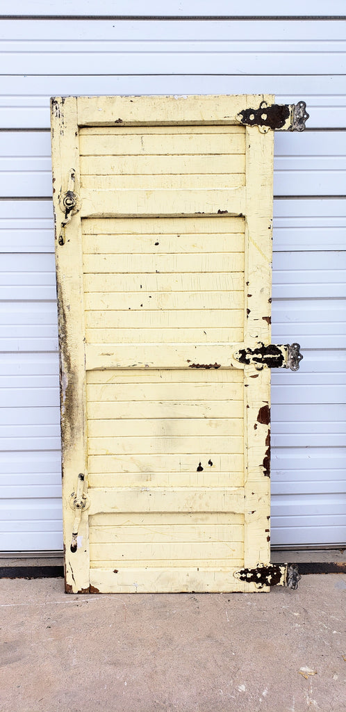 4 Panel Yellow Single Antique Freezer Door