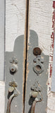 Pair of White & Red Half-Round Antique Doors