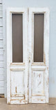 Pair of White Wood French Doors with Smoked Listral Glass