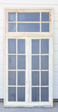 Pair of 8 Pane Mirrored French Windows with Transom