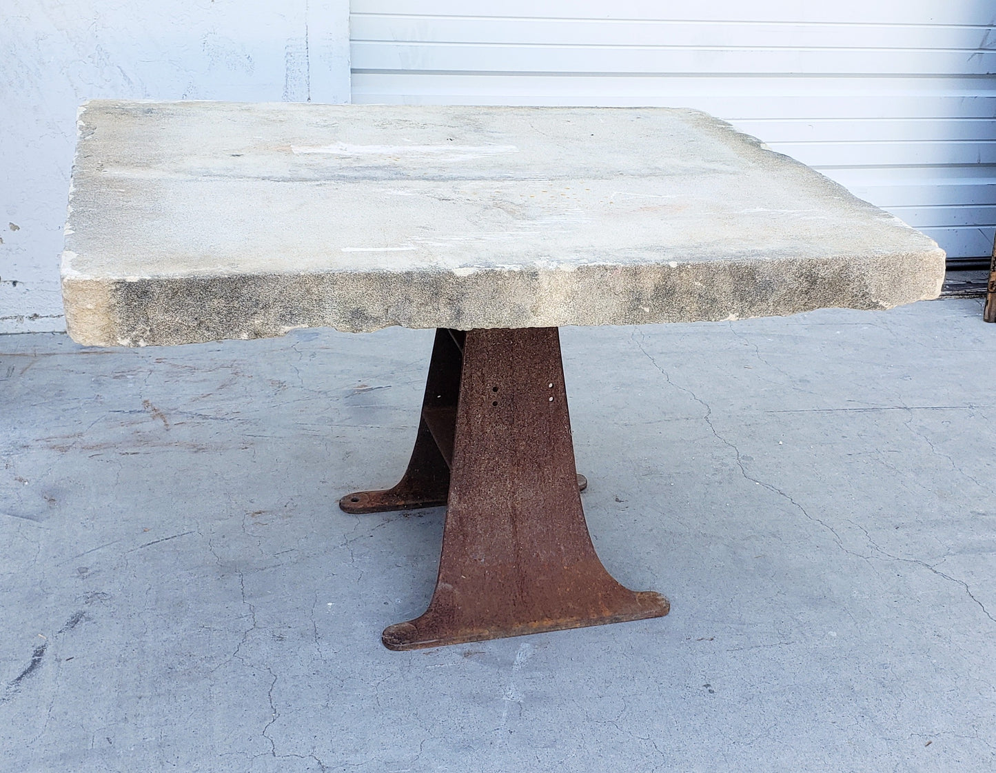 Industrial Limestone Top Coffee Table