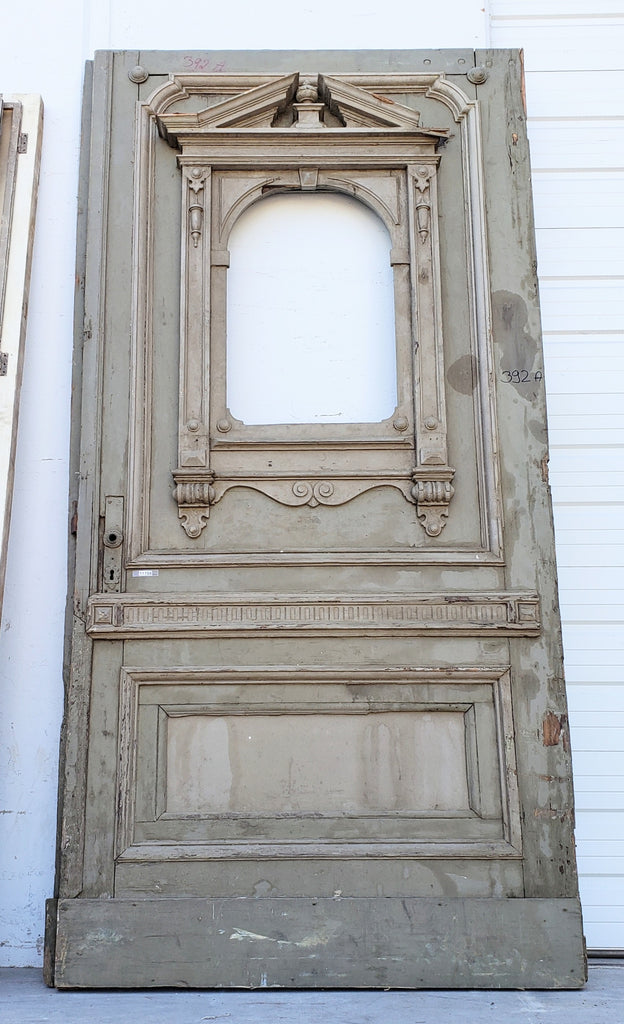 Antique Ornate Half Lite Single Wood Carved Door