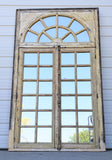 34 Pane Repurposed Rectangle Mirror with Arched Panes