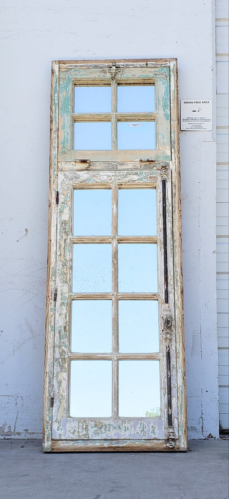 12 Pane Repurposed Painted Mirrored Rectangle Window