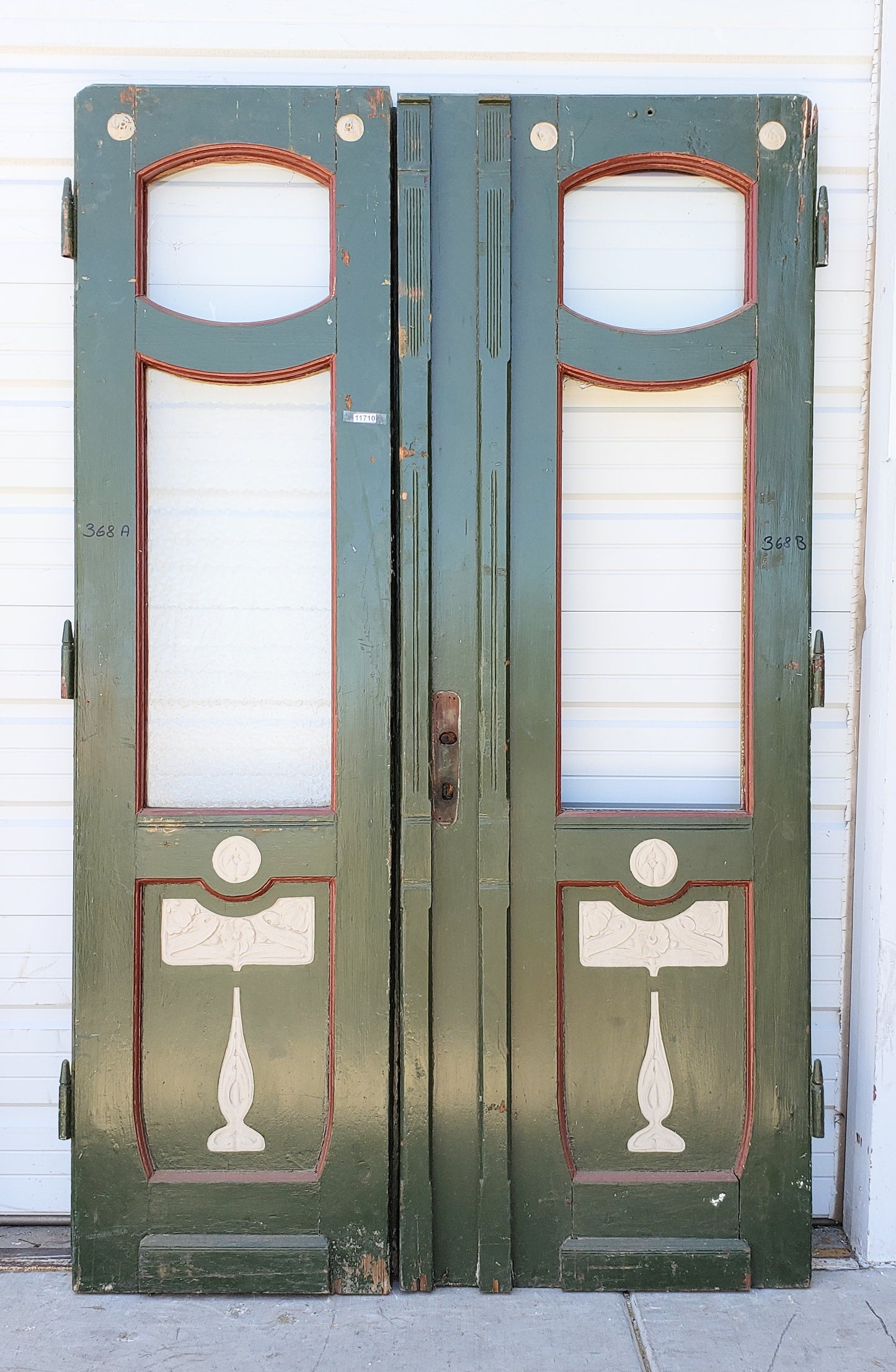Antique Pair of Painted Wood Doors