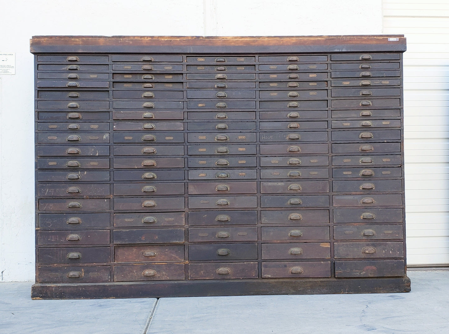 Antique 90 Drawer Double-Sided Hardware Store Cabinet