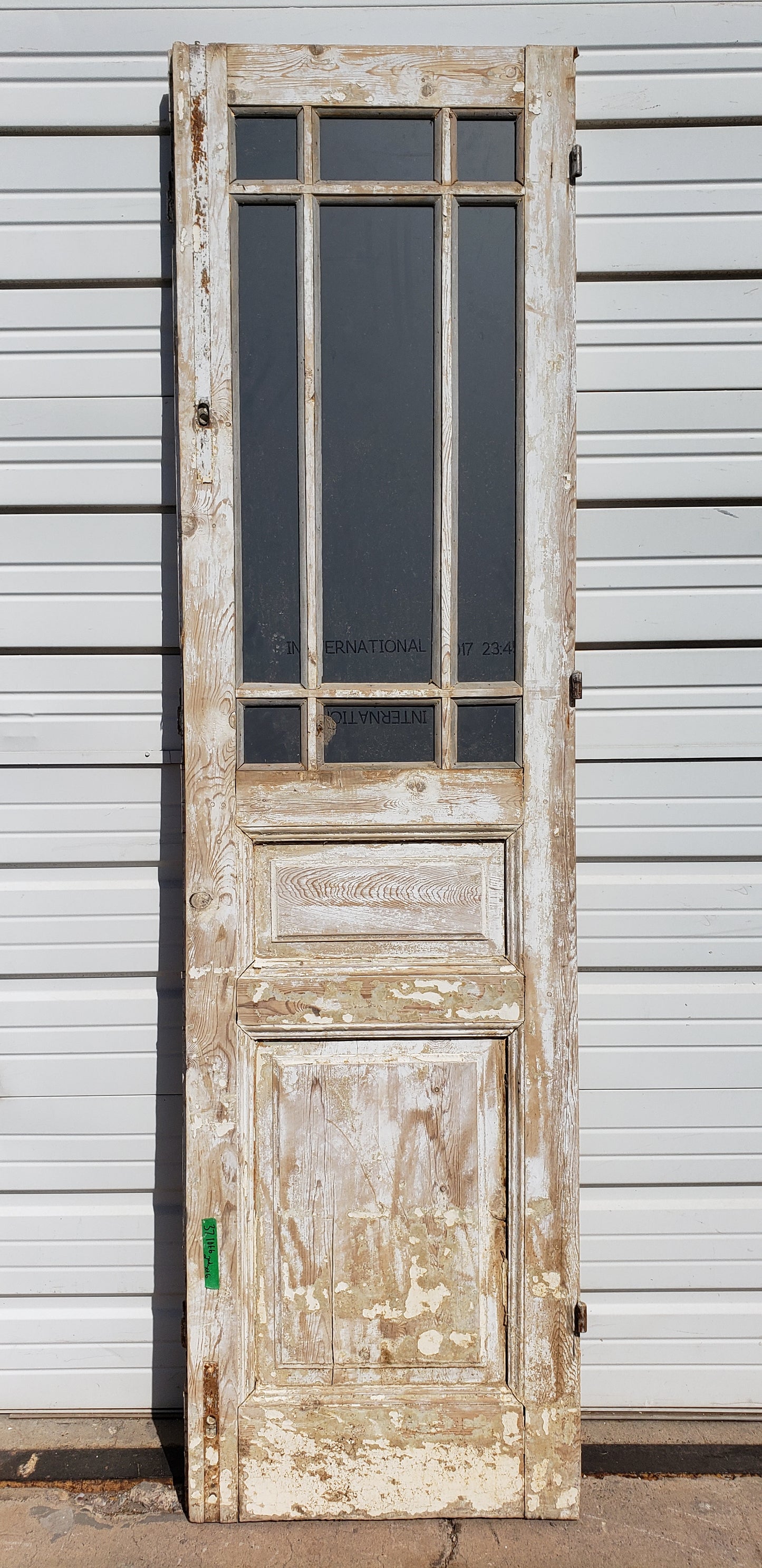 2 Panel 9 Pane Mirrored Single French Antique Door