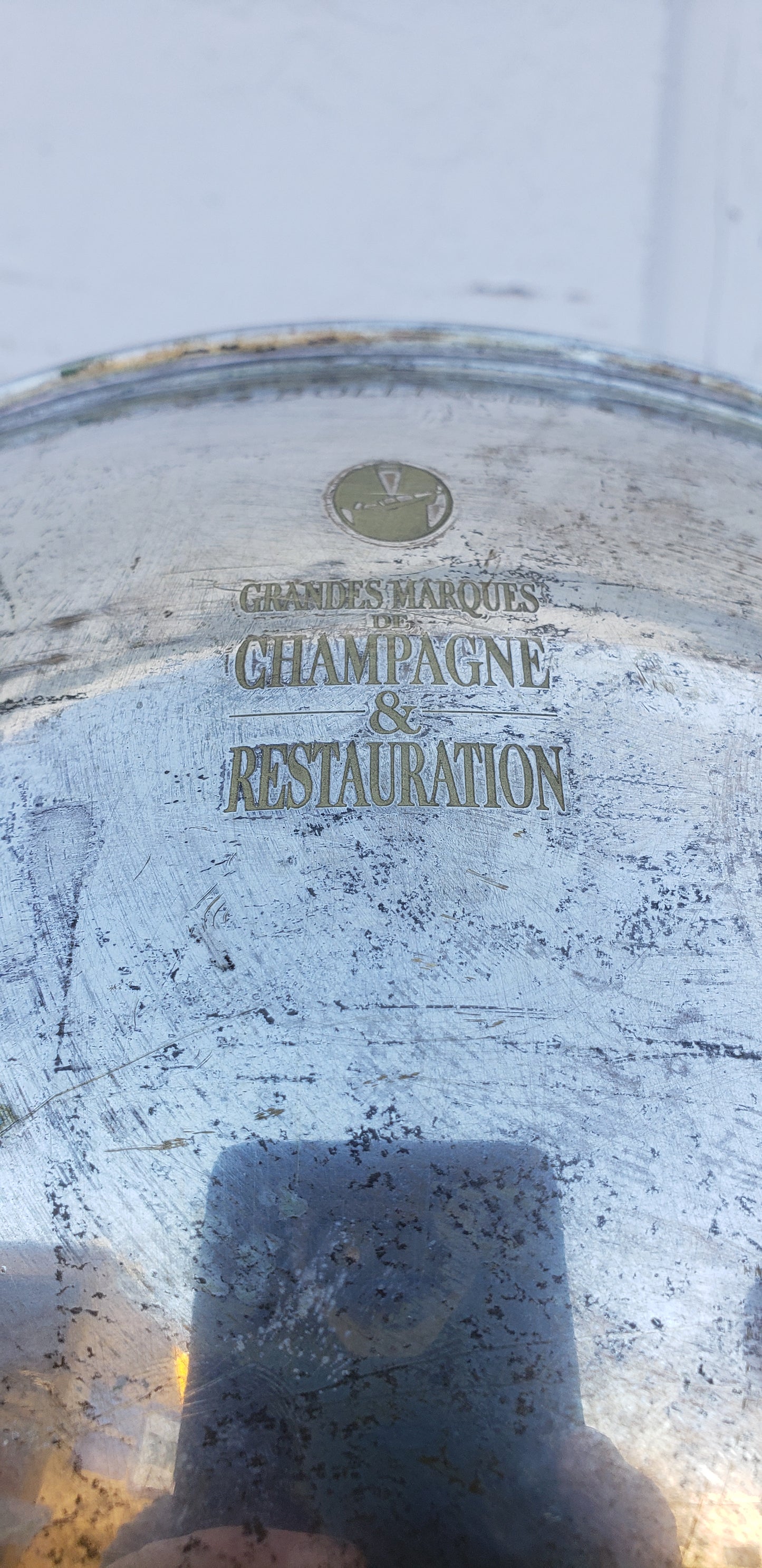 Silver Bowl with Champagne Brands