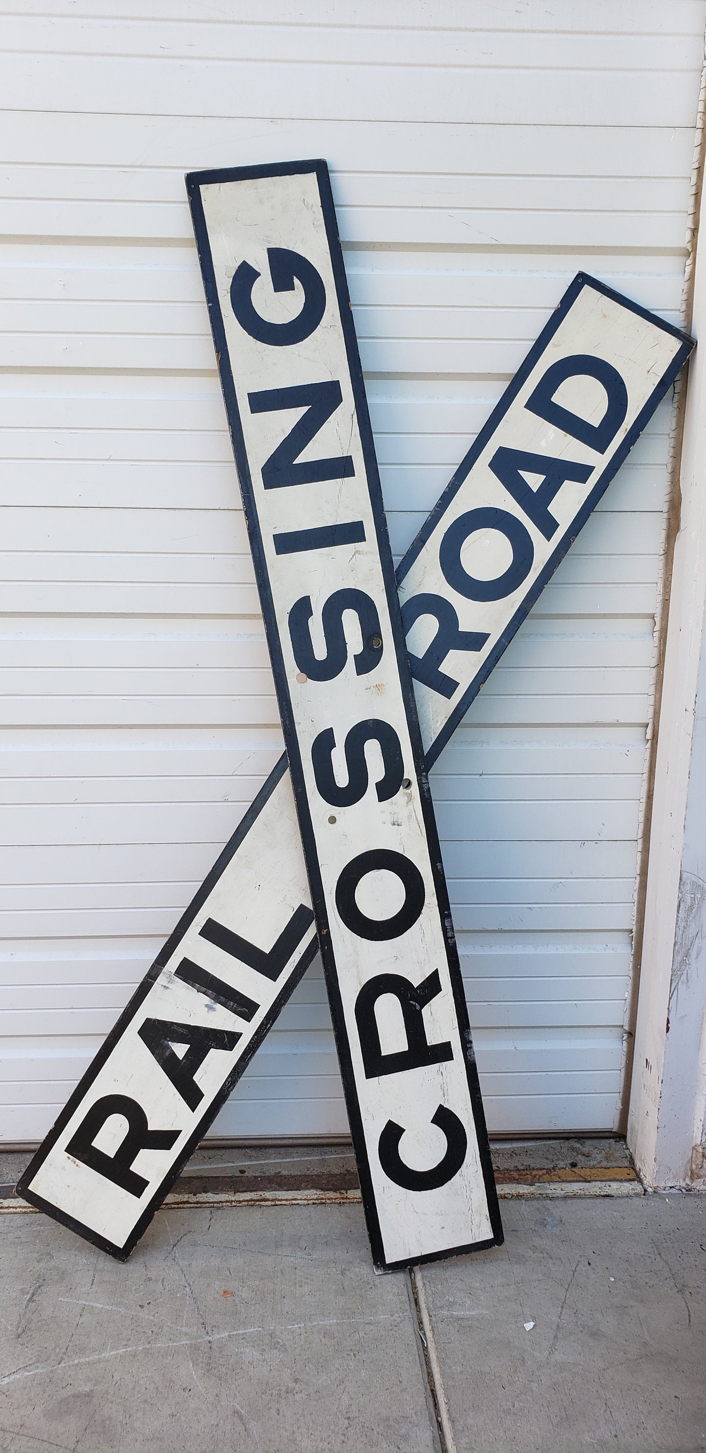 Railroad X Crossing Wood Sign