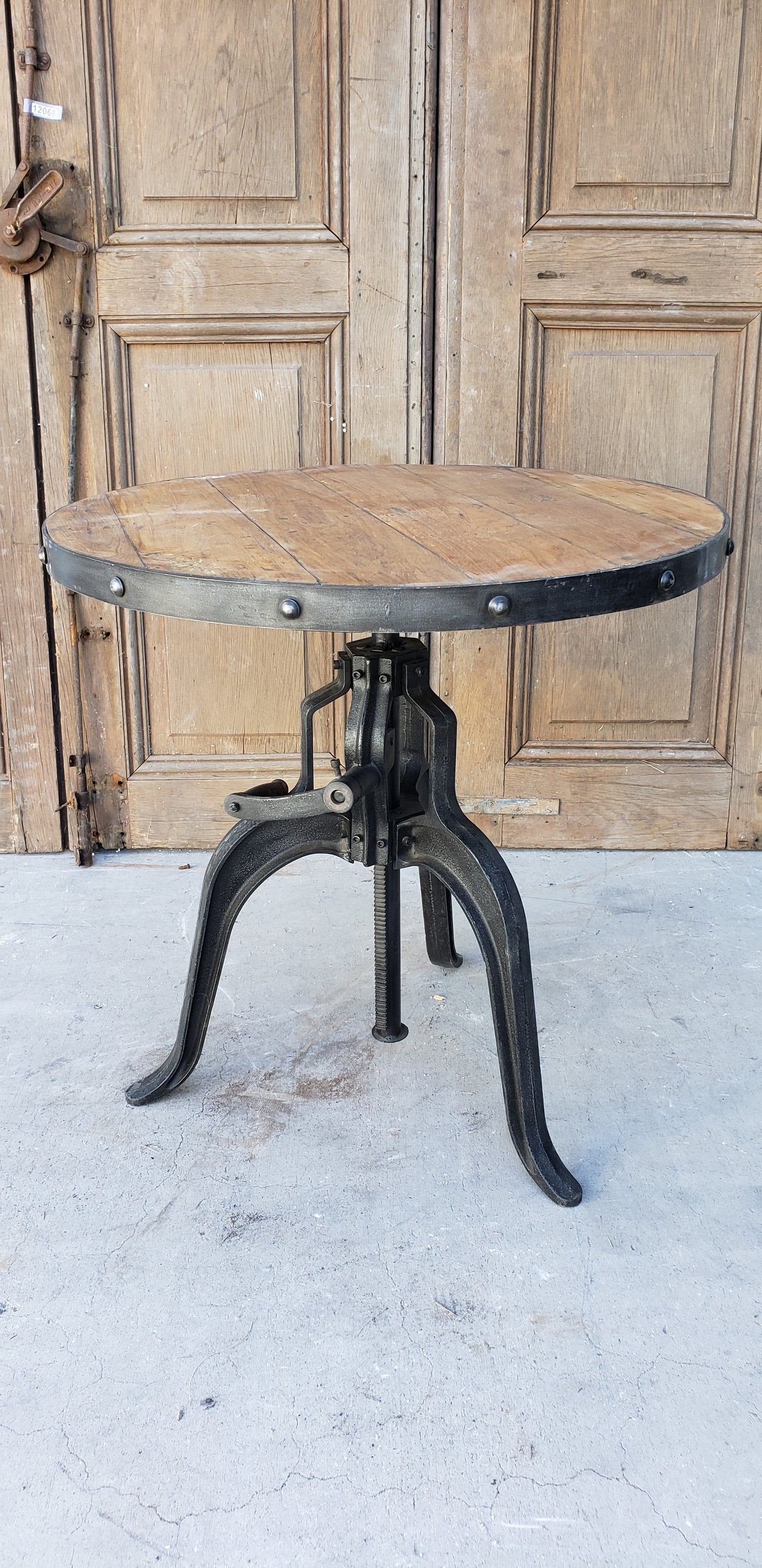 Wooden Top Crank Bistro Table