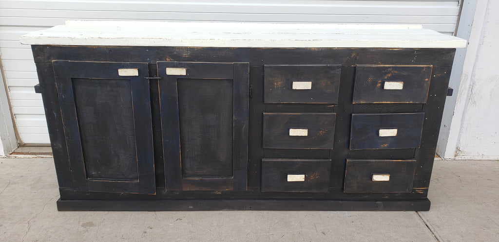 Black and White Wooden Work Cabinet
