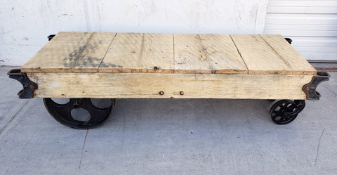 Bleached Railroad Coffee Table Trolley