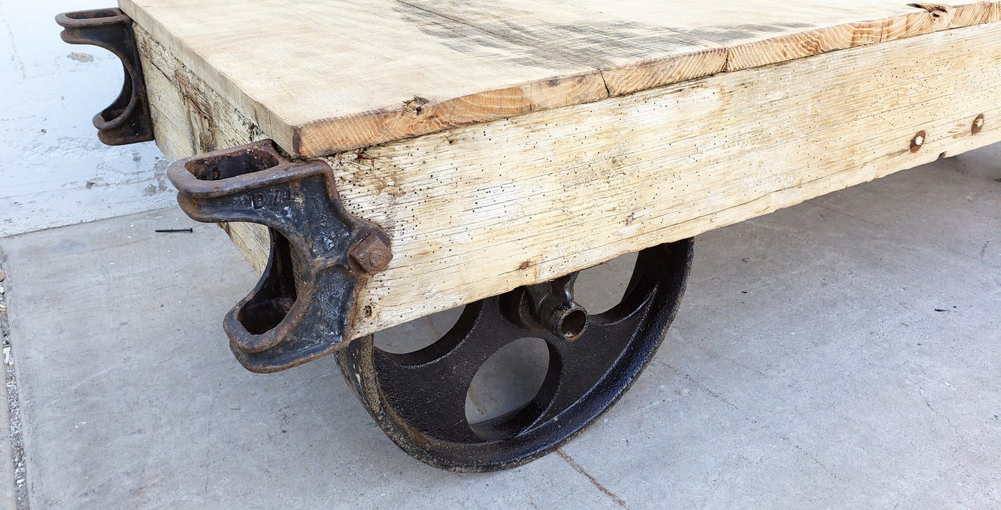 Bleached Railroad Coffee Table Trolley