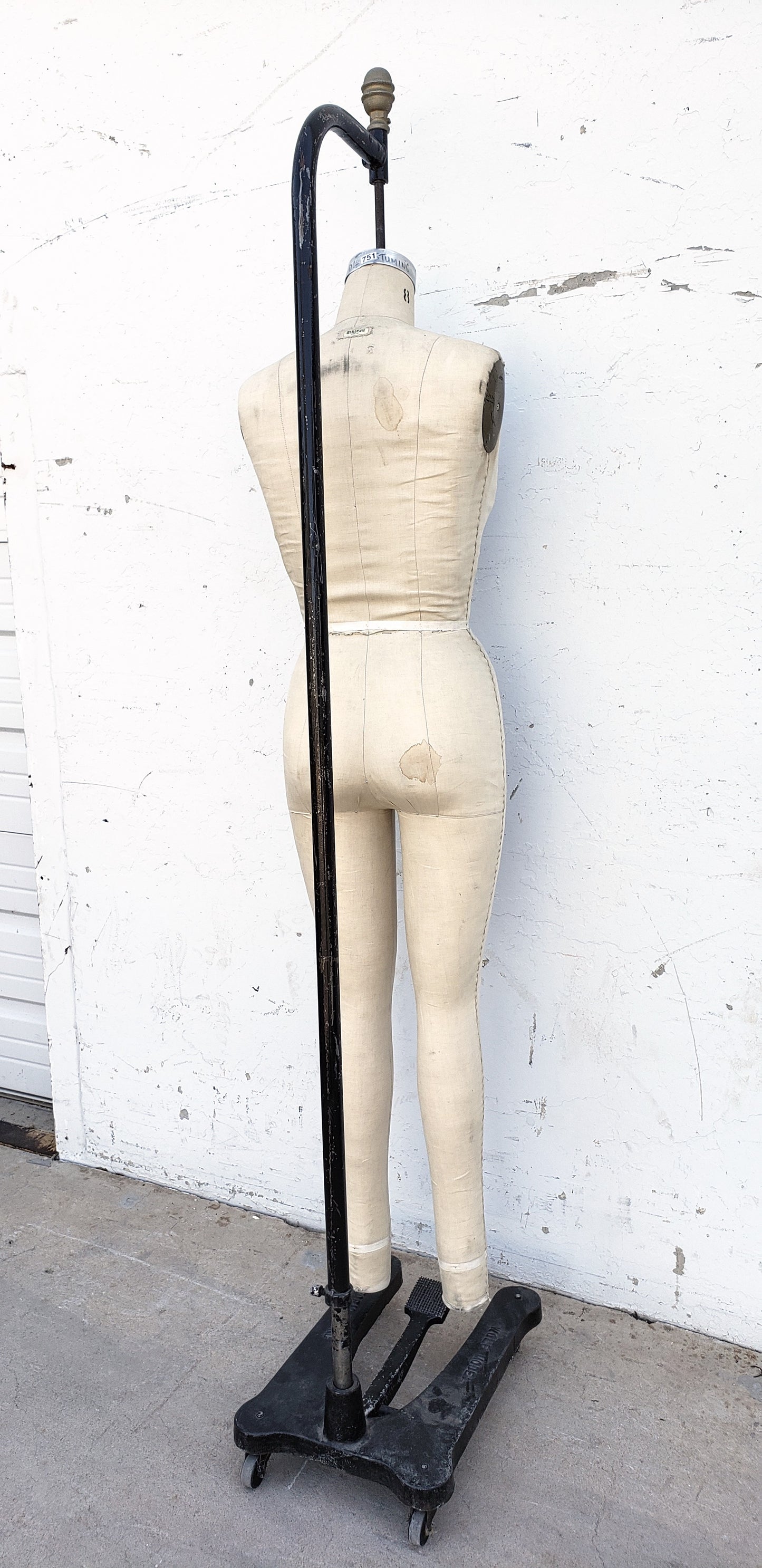 Antique Rolling Female Dress Form / Mannequin