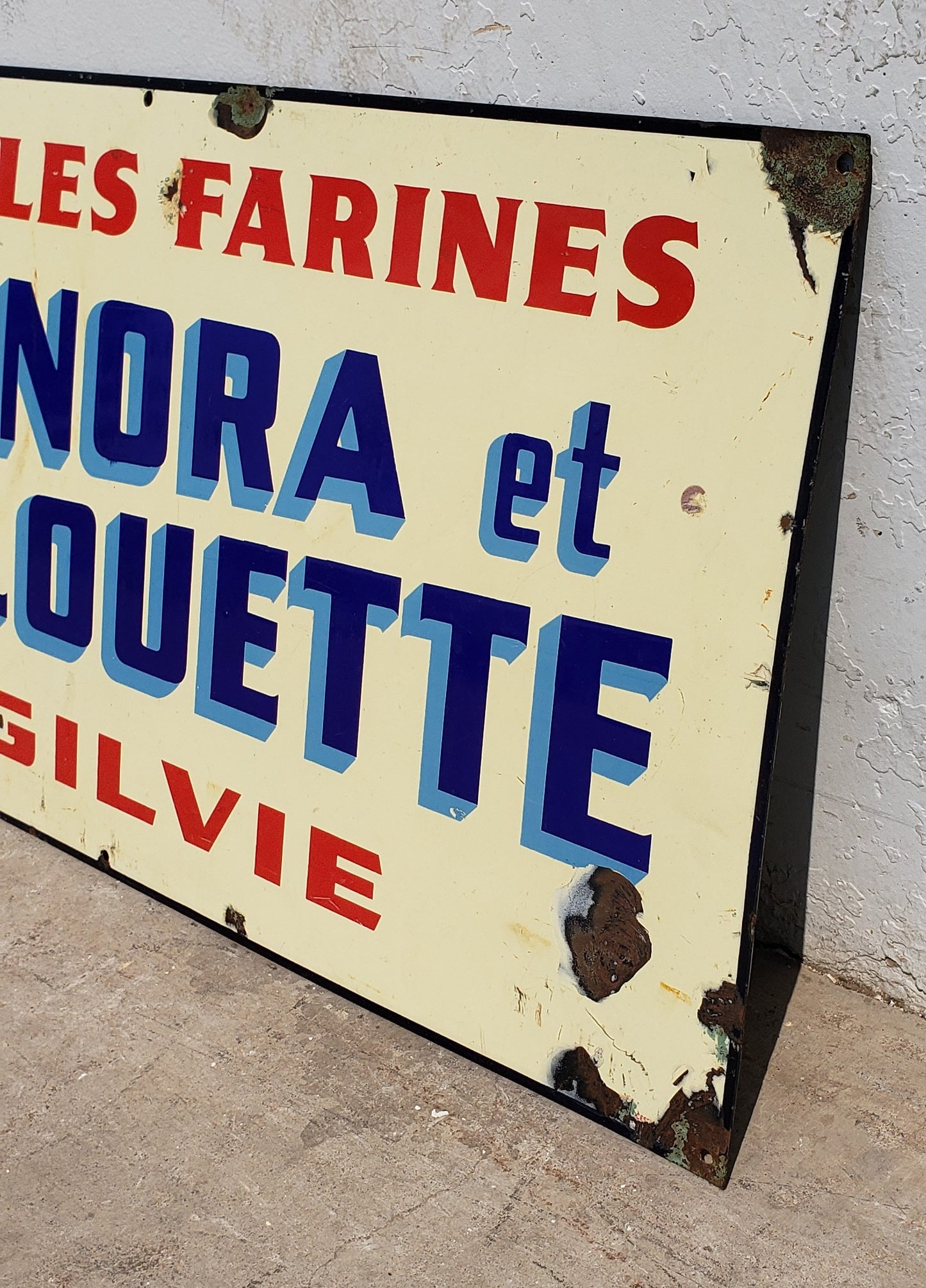 French Enamel Sign "Use Ogilvie Flour"